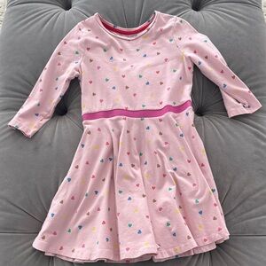 Mini Boden Pink Dress with Heart Accents